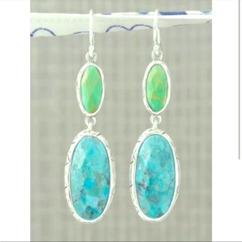 Silpada Sterling Silver Turquoise and Magnesite Make Memories Earrings W2839